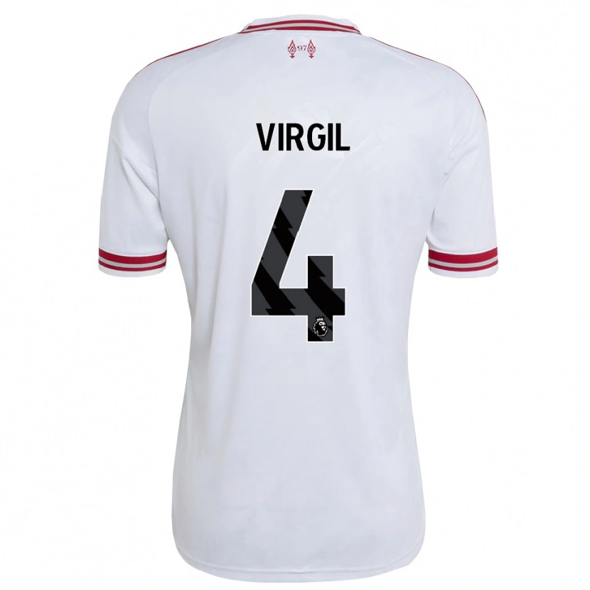 Danxen Mulher Camisola Virgil Van Dijk #4 Vermelho Branco Alternativa 2026/27 Camisa Brasil