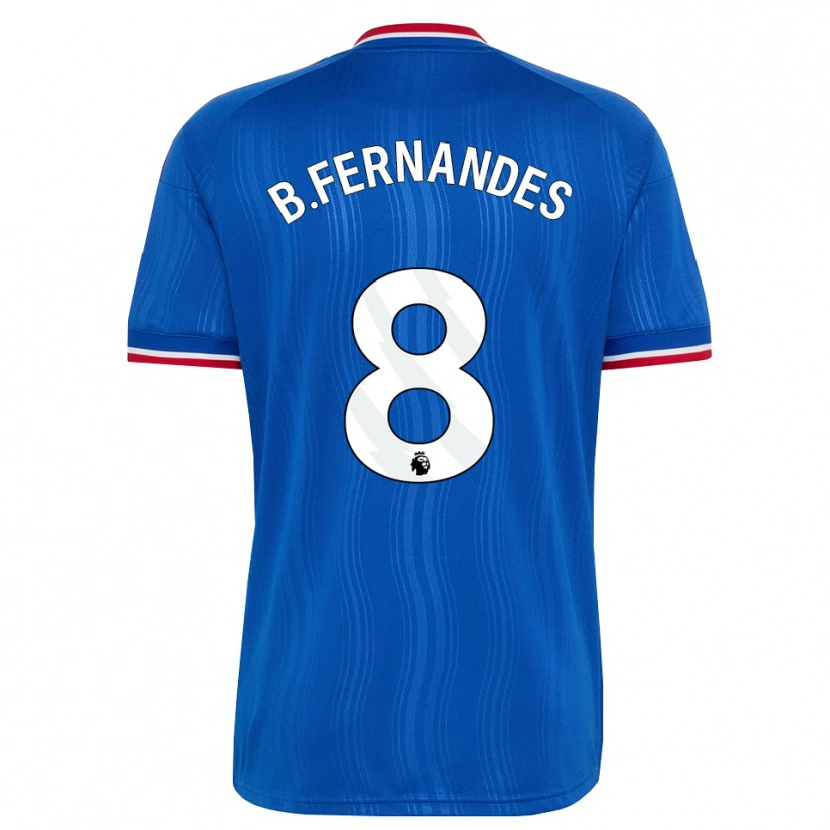 Danxen Mulher Camisola Bruno Fernandes #8 Azul Branco Vermelho Alternativa 2026/27 Camisa Brasil