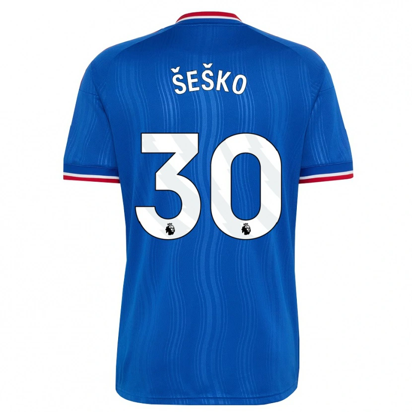 Danxen Mulher Camisola Benjamin Sesko #30 Azul Branco Vermelho Alternativa 2026/27 Camisa Brasil