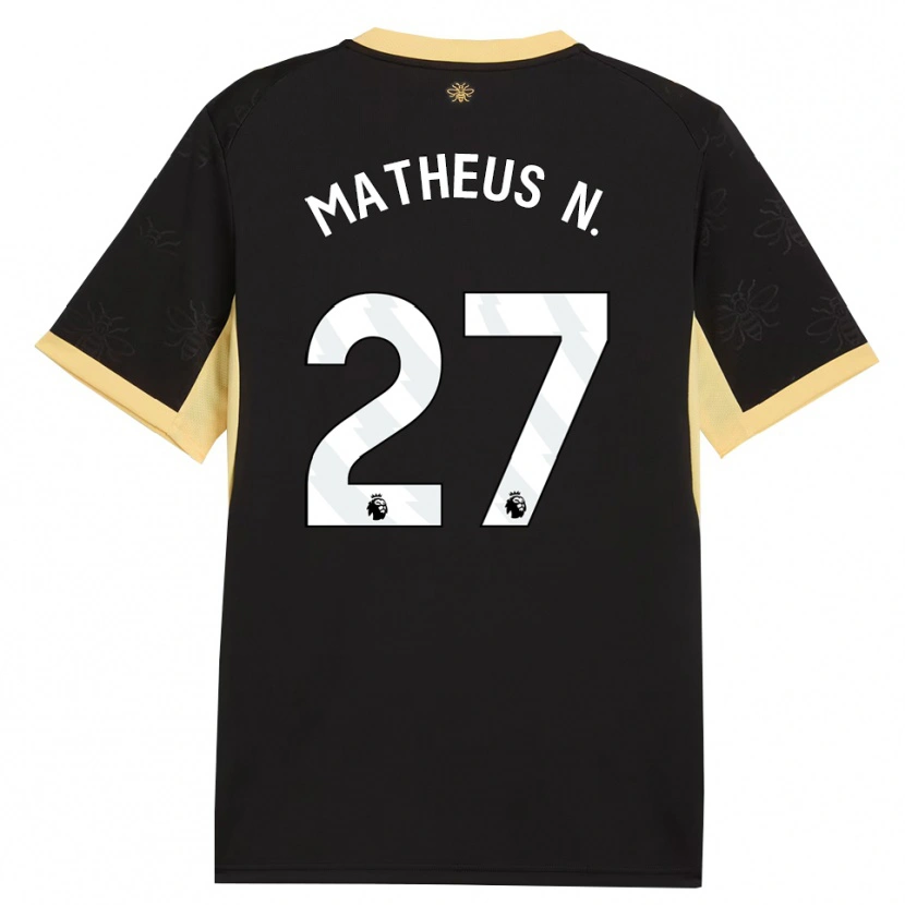 Danxen Mulher Camisola Matheus Nunes #27 Preto Amarelo Alternativa 2026/27 Camisa Brasil