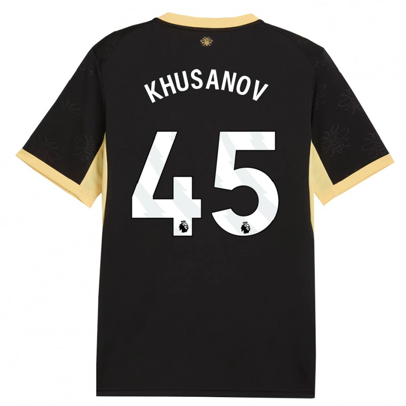 Danxen Mulher Camisola Abdukodir Khusanov #45 Preto Amarelo Alternativa 2026/27 Camisa Brasil