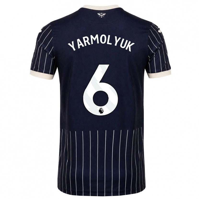 Danxen Mulher Camisola Yegor Yarmolyuk #6 Preto Branco Alternativa 2026/27 Camisa Brasil