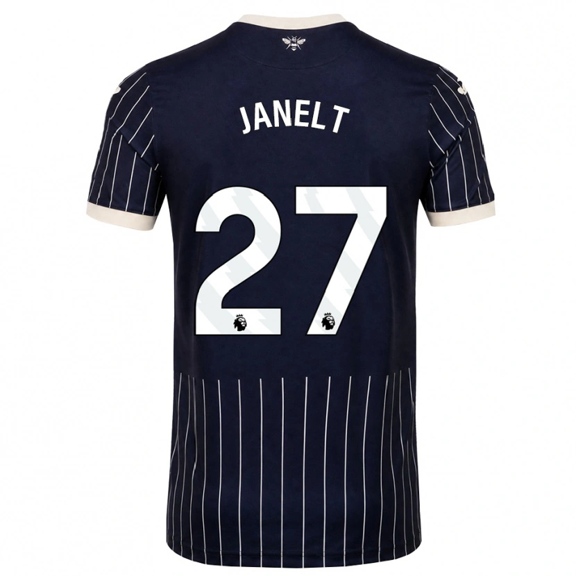 Danxen Mulher Camisola Vitaly Janelt #27 Preto Branco Alternativa 2026/27 Camisa Brasil