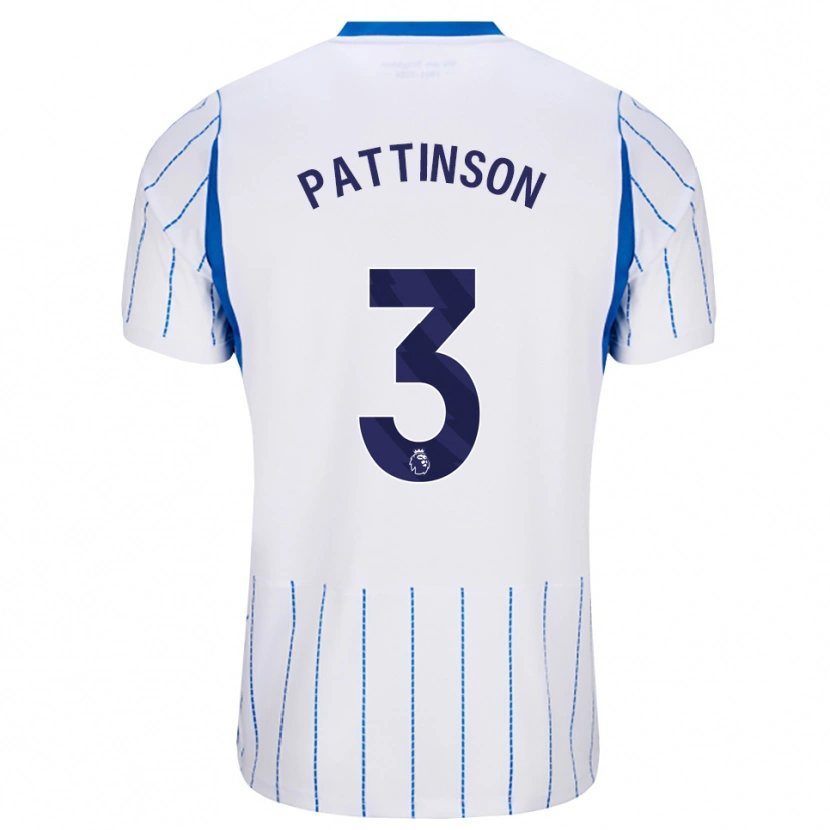 Danxen Mulher Camisola Poppy Pattinson #3 Dodgerblue Branco Alternativa 2026/27 Camisa Brasil