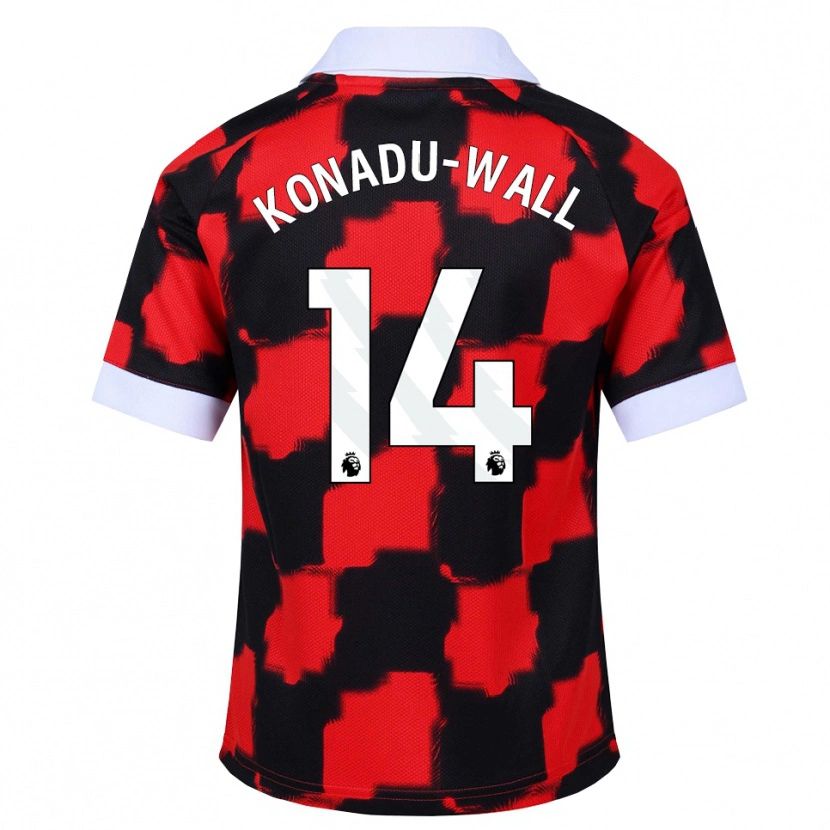 Danxen Mulher Camisola Lewis Konadu-Wall #14 Vermelho Branco Preto Alternativa 2026/27 Camisa Brasil