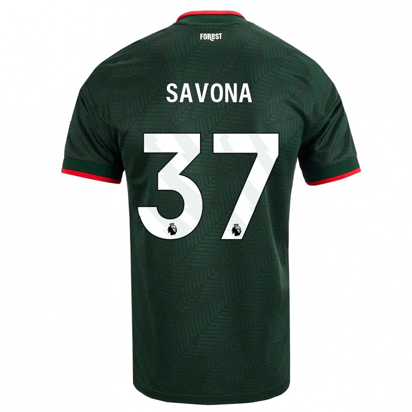 Danxen Mulher Camisola Nicolò Savona #37 Verde Escuro Vermelho Alternativa 2026/27 Camisa Brasil