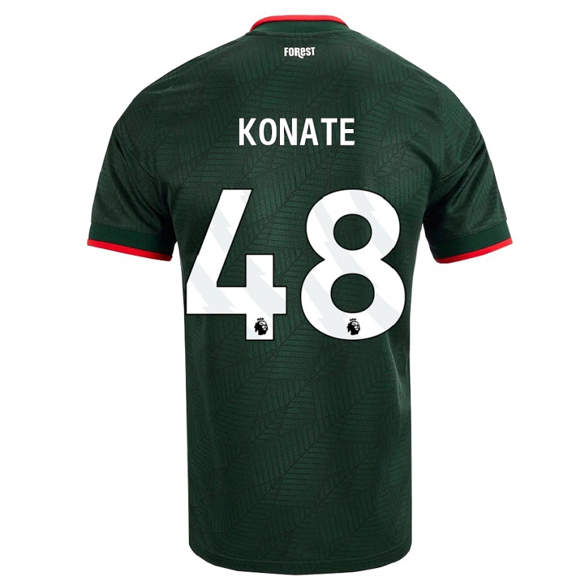 Danxen Mulher Camisola Ateef Konaté #48 Verde Escuro Vermelho Alternativa 2026/27 Camisa Brasil