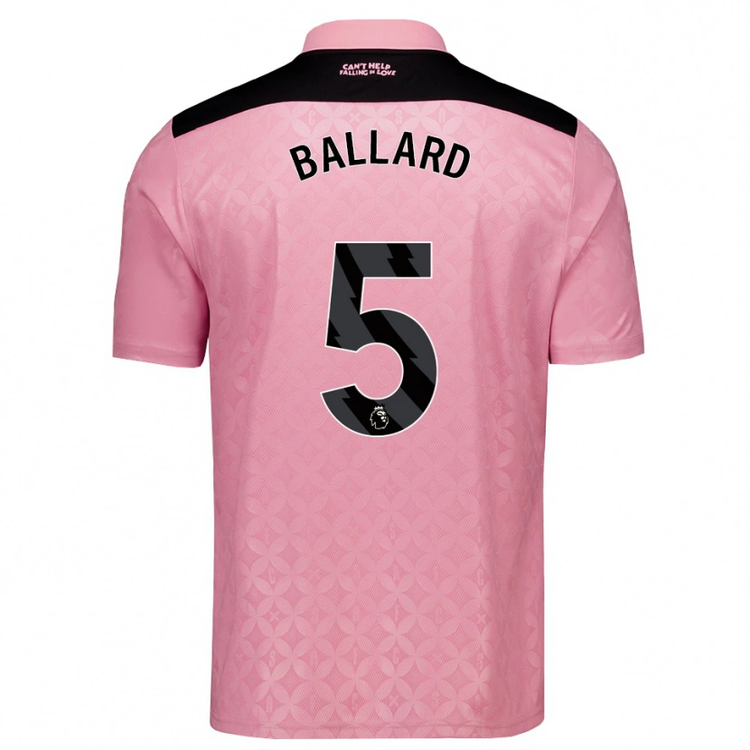 Danxen Mulher Camisola Dan Ballard #5 Lightpink Preto Alternativa 2026/27 Camisa Brasil
