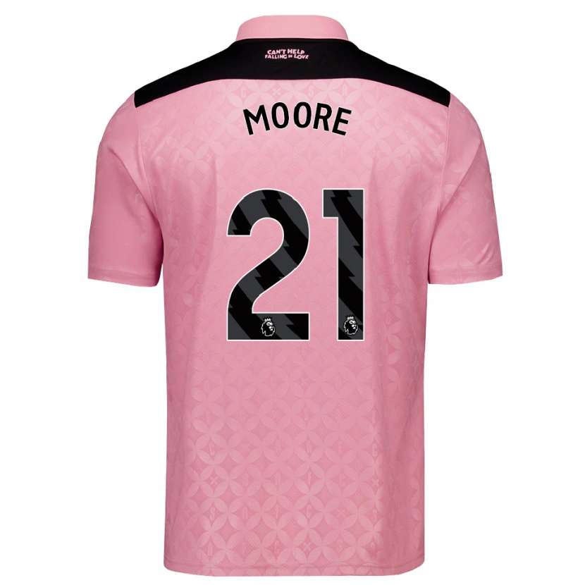 Danxen Mulher Camisola Simon Moore #21 Lightpink Preto Alternativa 2026/27 Camisa Brasil