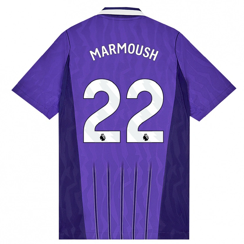 Danxen Mulher Camisola Omar Marmoush #22 Roxo Branco Terceiro 2026/27 Camisa Brasil