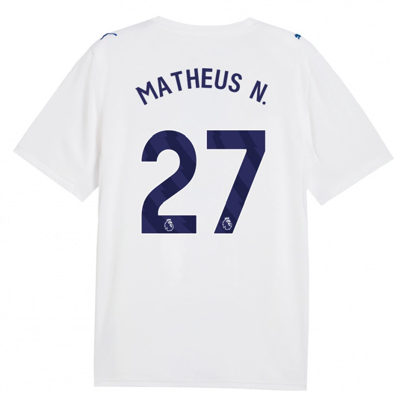 Danxen Mulher Camisola Matheus Nunes #27 Marinha Branco Terceiro 2026/27 Camisa Brasil