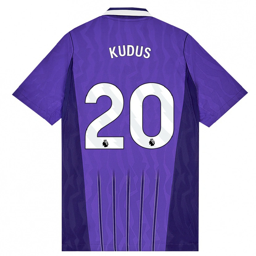 Danxen Mulher Camisola Mohammed Kudus #20 Roxo Branco Terceiro 2026/27 Camisa Brasil