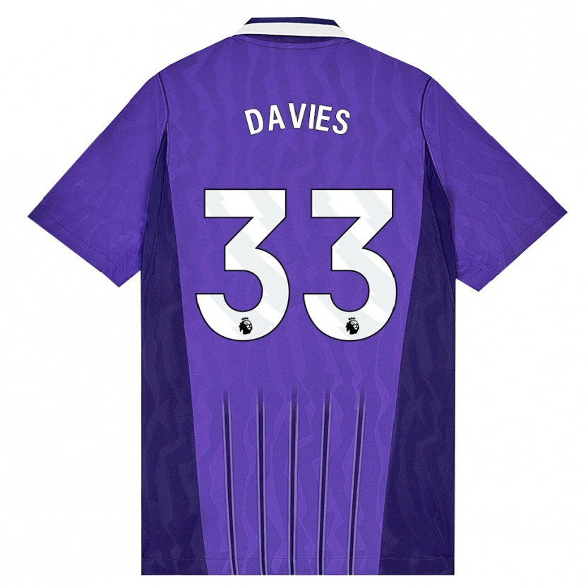 Danxen Mulher Camisola Ben Davies #33 Roxo Branco Terceiro 2026/27 Camisa Brasil