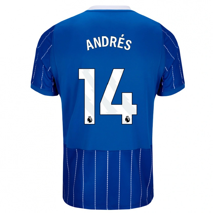Danxen Mulher Camisola Chema Andrés #14 Mediumblue Branco Principal 2026/27 Camisa Brasil