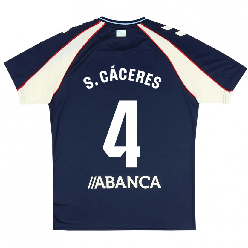 Danxen Criança Camisola Sebastián Cáceres #4 Azul Real Vermelho Branco Alternativa 2026/27 Camisa Brasil