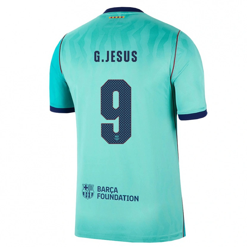 Danxen Criança Camisola Gabriel Jesus #9 Água Turquesa Escura Azul Real Terceiro 2026/27 Camisa Brasil