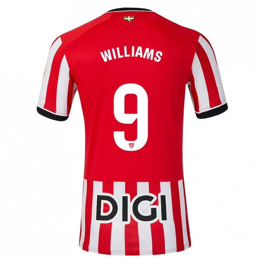 Danxen Criança Camisola Iñaki Williams #9 Vermelho Preto Branco Principal 2026/27 Camisa Brasil