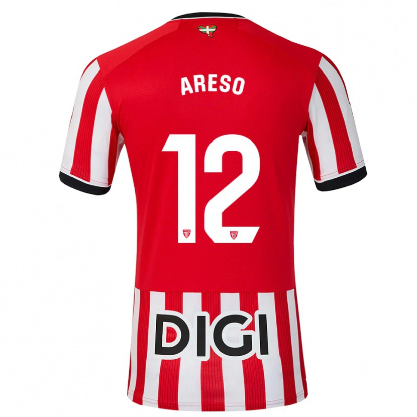 Danxen Criança Camisola Jesús Areso #12 Vermelho Preto Branco Principal 2026/27 Camisa Brasil