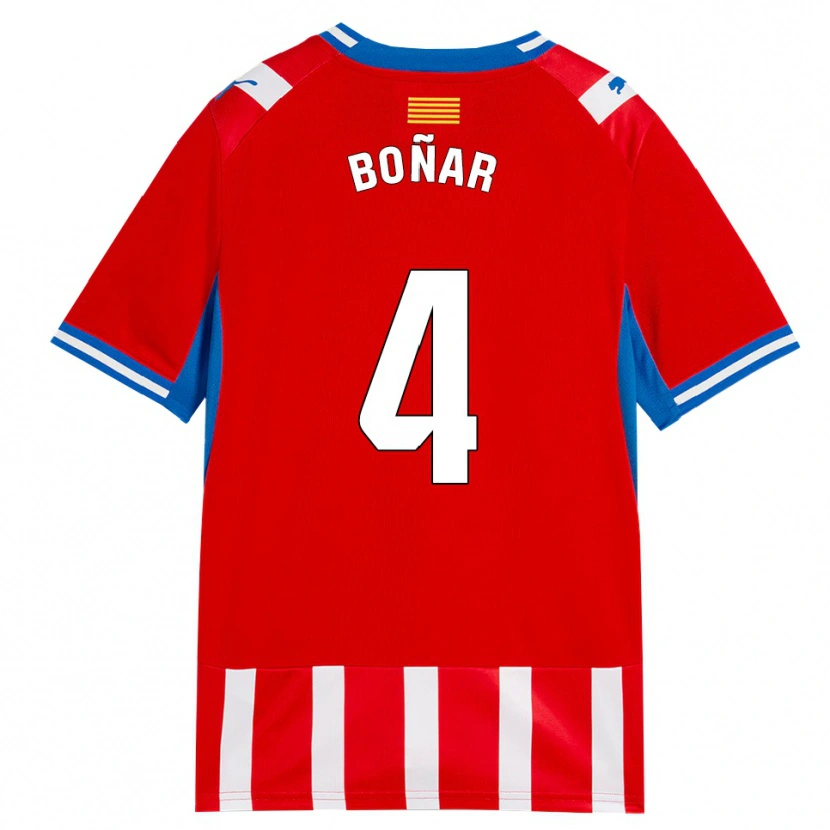 Danxen Criança Camisola Javier Boñar #4 Vermelho Branco Azul Céu Principal 2026/27 Camisa Brasil