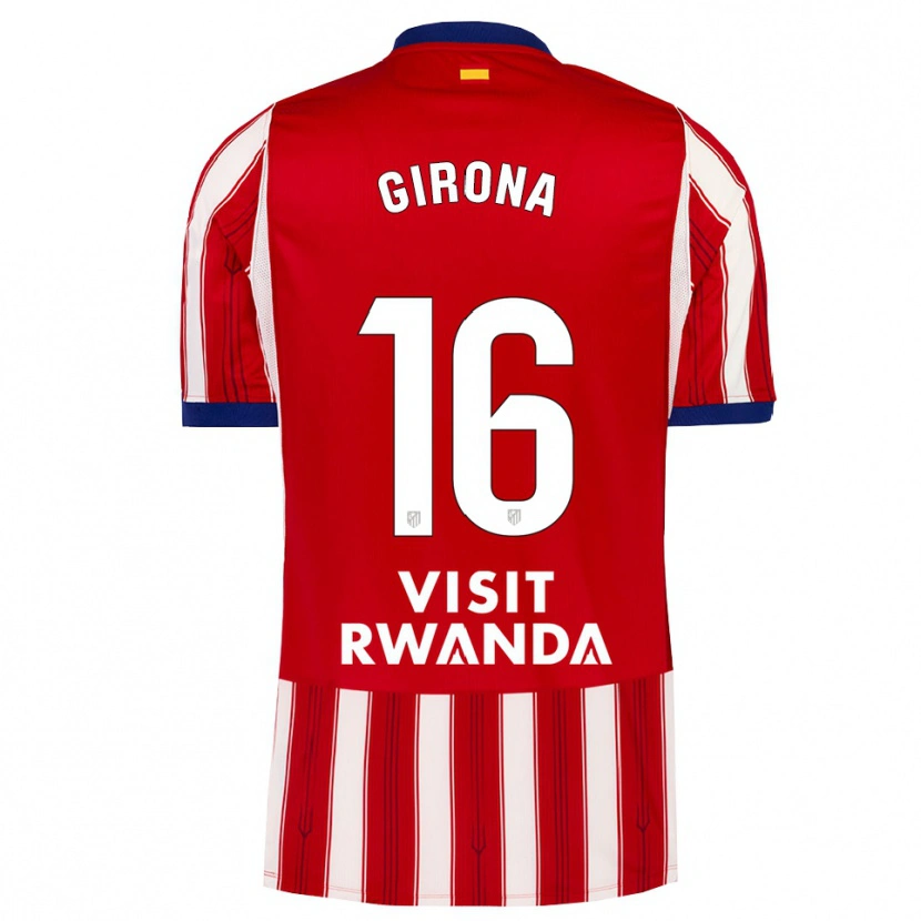 Danxen Criança Camisola Raúl Girona #16 Azul Real Vermelho Branco Principal 2026/27 Camisa Brasil
