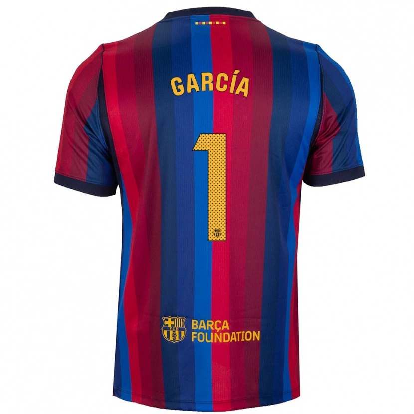 Danxen Criança Camisola Joan García #1 Azul Real Vermelho Amarelo Principal 2026/27 Camisa Brasil