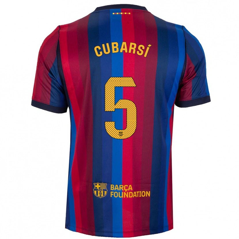 Danxen Criança Camisola Pau Cubarsí #5 Azul Real Vermelho Amarelo Principal 2026/27 Camisa Brasil