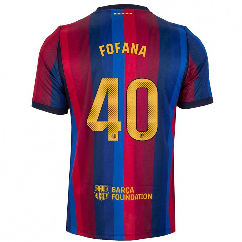 Danxen Criança Camisola Nuhu Fofana #40 Azul Real Vermelho Amarelo Principal 2026/27 Camisa Brasil