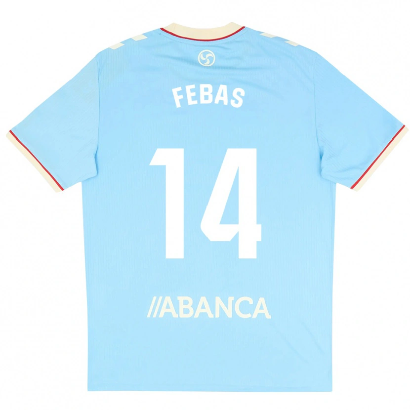 Danxen Criança Camisola Aleix Febas #14 Azul Céu Branco Vermelho Principal 2026/27 Camisa Brasil