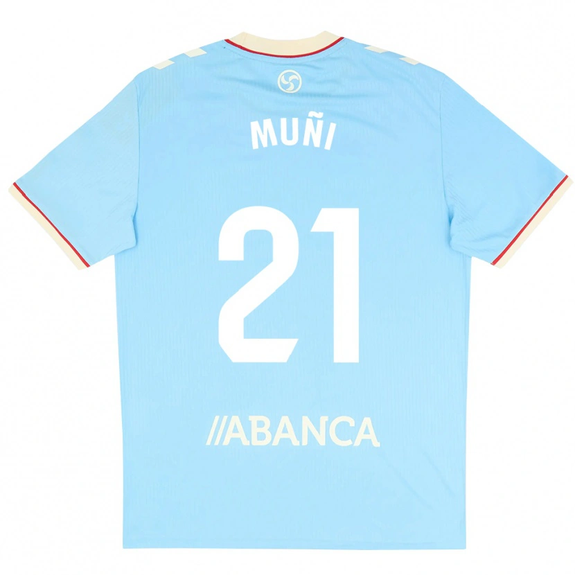 Danxen Criança Camisola Sara Álvarez Muñi #21 Azul Céu Branco Vermelho Principal 2026/27 Camisa Brasil