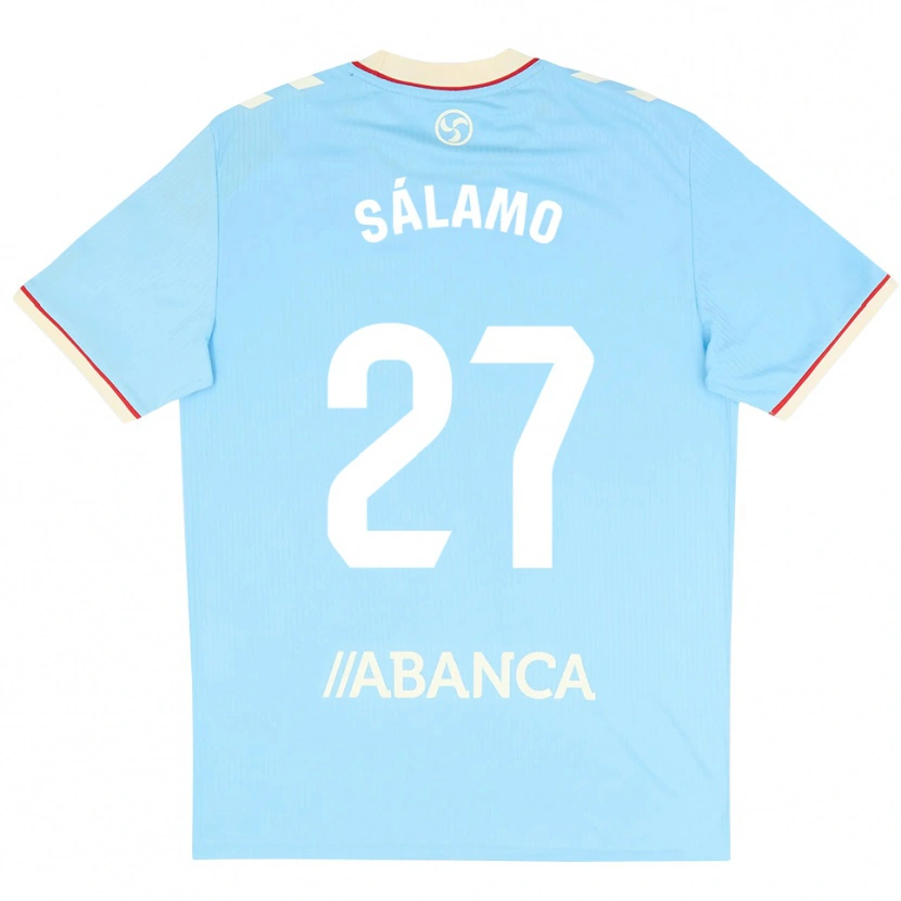 Danxen Criança Camisola Jorge Sálamo #27 Azul Céu Branco Vermelho Principal 2026/27 Camisa Brasil