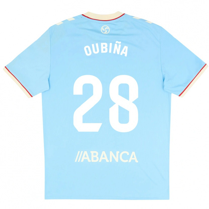 Danxen Criança Camisola Jimena Oubiña #28 Azul Céu Branco Vermelho Principal 2026/27 Camisa Brasil