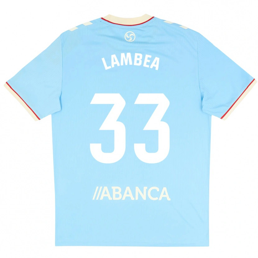 Danxen Criança Camisola Jorge Lambea #33 Azul Céu Branco Vermelho Principal 2026/27 Camisa Brasil