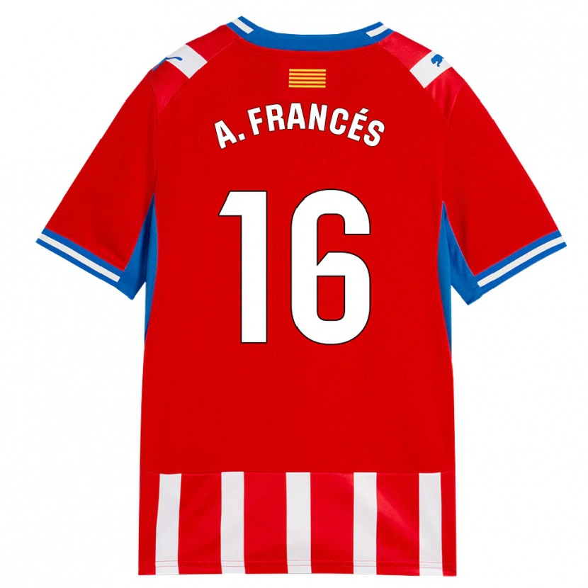 Danxen Criança Camisola Alejandro Francés #16 Vermelho Branco Azul Céu Principal 2026/27 Camisa Brasil