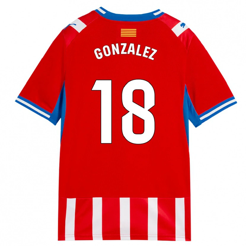 Danxen Criança Camisola Gerard Gonzalez #18 Vermelho Branco Azul Céu Principal 2026/27 Camisa Brasil