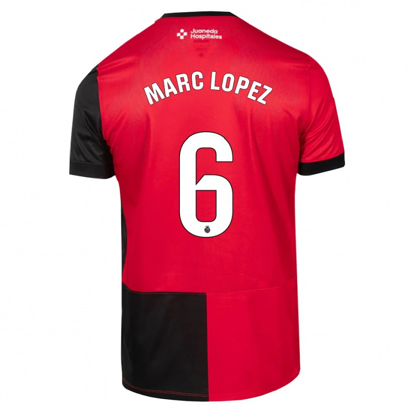 Danxen Criança Camisola Marc López #6 Preto Vermelho Branco Principal 2026/27 Camisa Brasil