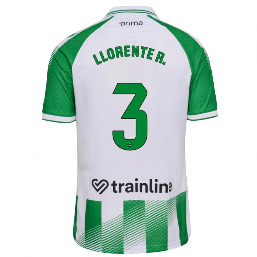 Danxen Criança Camisola Diego Llorente #3 Verde Claro Preto Branco Principal 2026/27 Camisa Brasil