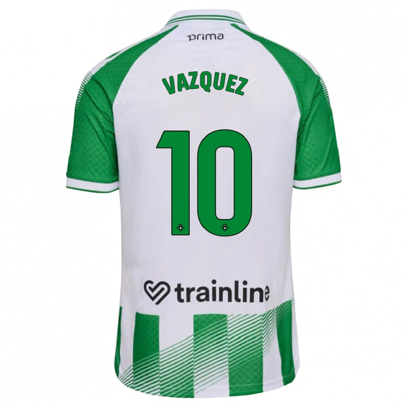 Danxen Criança Camisola Alejandro Vázquez #10 Verde Claro Preto Branco Principal 2026/27 Camisa Brasil