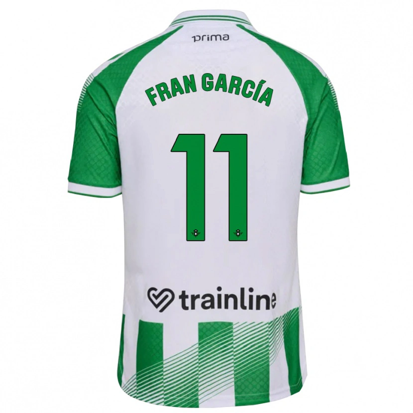 Danxen Criança Camisola Fran García #11 Verde Claro Preto Branco Principal 2026/27 Camisa Brasil