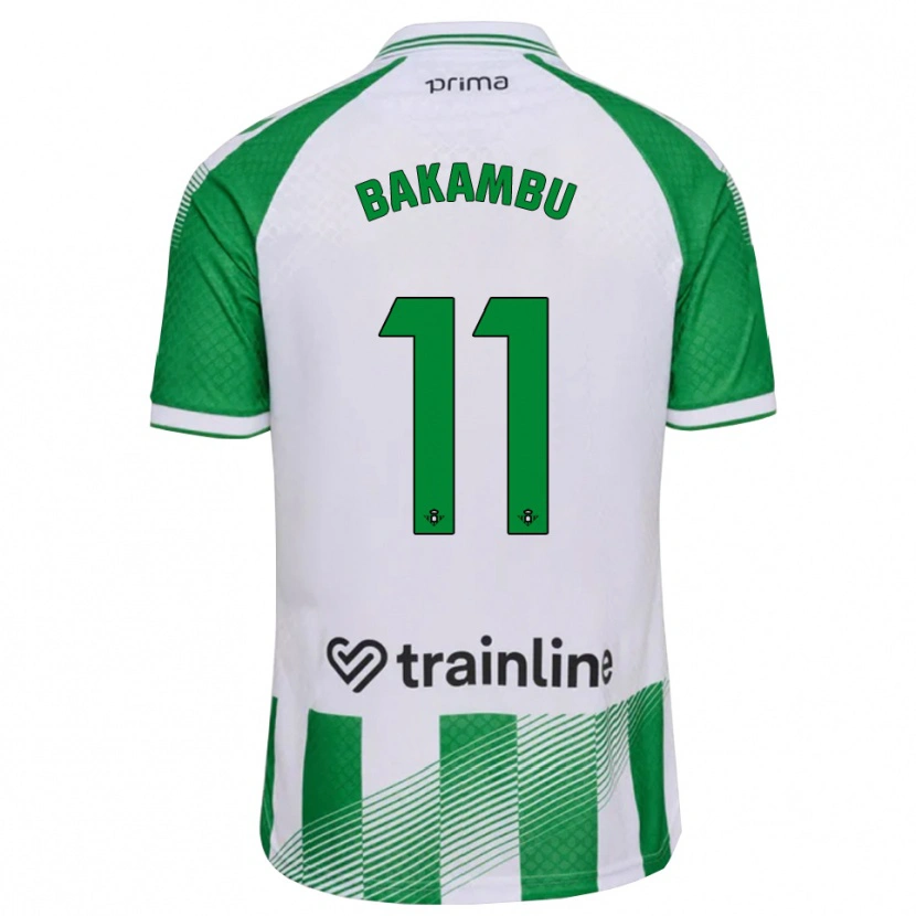 Danxen Criança Camisola Cedric Bakambu #11 Verde Claro Preto Branco Principal 2026/27 Camisa Brasil