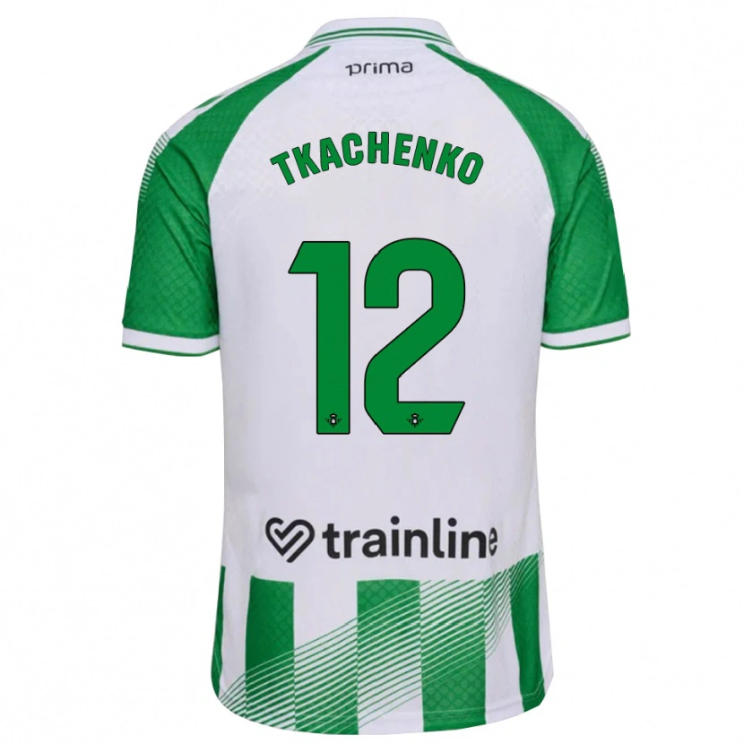Danxen Criança Camisola Fedir Tkachenko #12 Verde Claro Preto Branco Principal 2026/27 Camisa Brasil