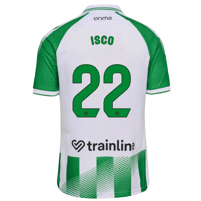 Danxen Criança Camisola Isco #22 Verde Claro Preto Branco Principal 2026/27 Camisa Brasil