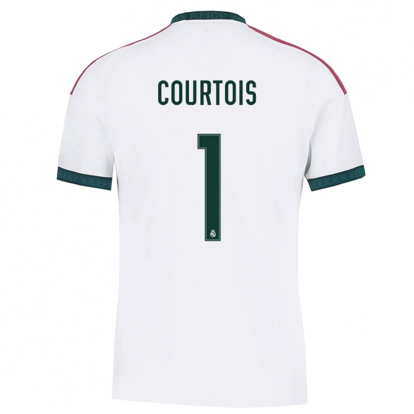 Danxen Criança Camisola Thibaut Courtois #1 Verde Escuro Branco Vermelho Principal 2026/27 Camisa Brasil