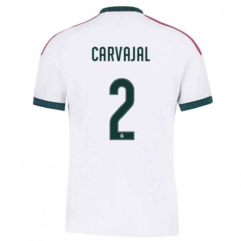Danxen Criança Camisola Daniel Carvajal #2 Verde Escuro Branco Vermelho Principal 2026/27 Camisa Brasil