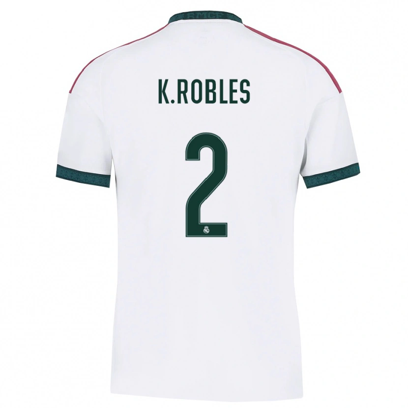 Danxen Criança Camisola Kenti Robles #2 Verde Escuro Branco Vermelho Principal 2026/27 Camisa Brasil