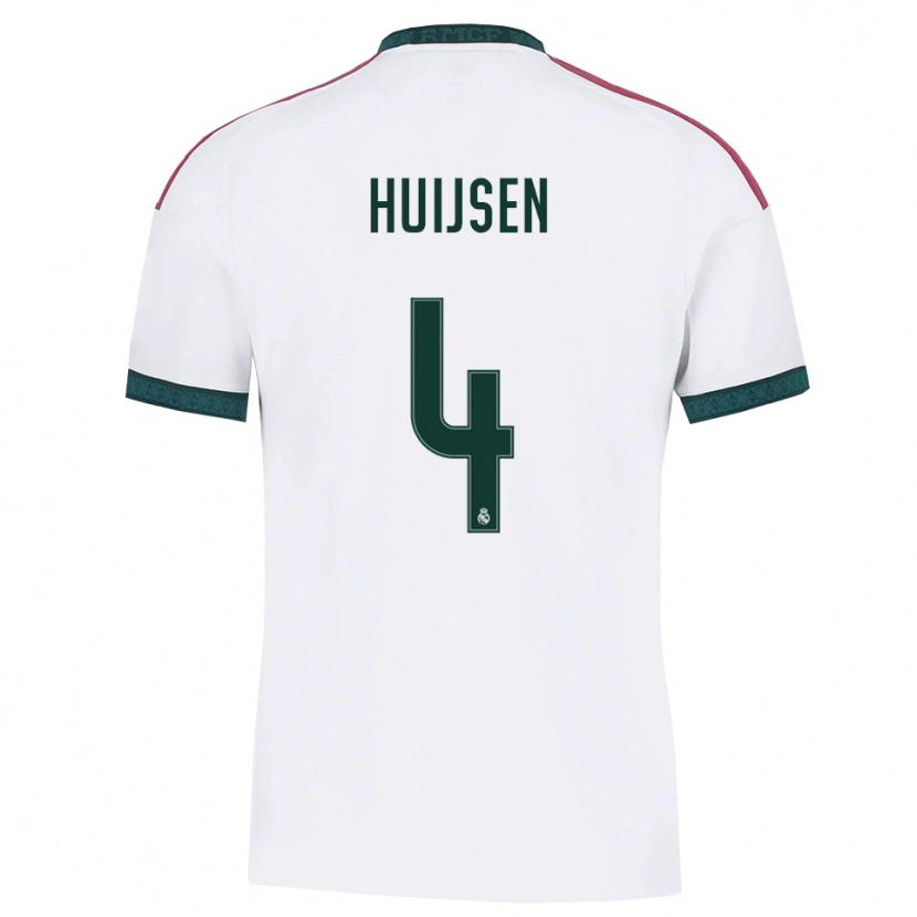 Danxen Criança Camisola Dean Huijsen #4 Verde Escuro Branco Vermelho Principal 2026/27 Camisa Brasil