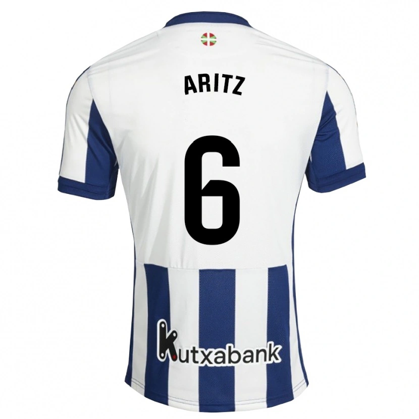 Danxen Criança Camisola Aritz Elustondo #6 Azul Marinho Branco Dourado Principal 2026/27 Camisa Brasil