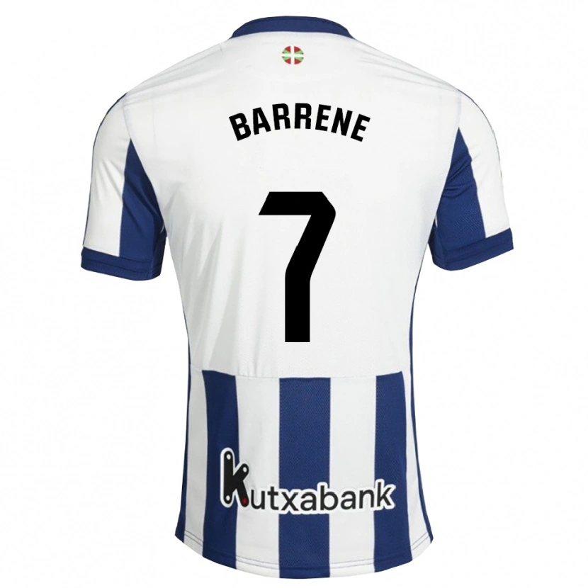 Danxen Criança Camisola Ander Barrenetxea #7 Azul Marinho Branco Dourado Principal 2026/27 Camisa Brasil
