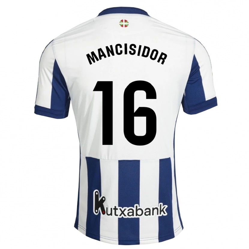 Danxen Criança Camisola Beñat Mancisidor #16 Azul Marinho Branco Dourado Principal 2026/27 Camisa Brasil