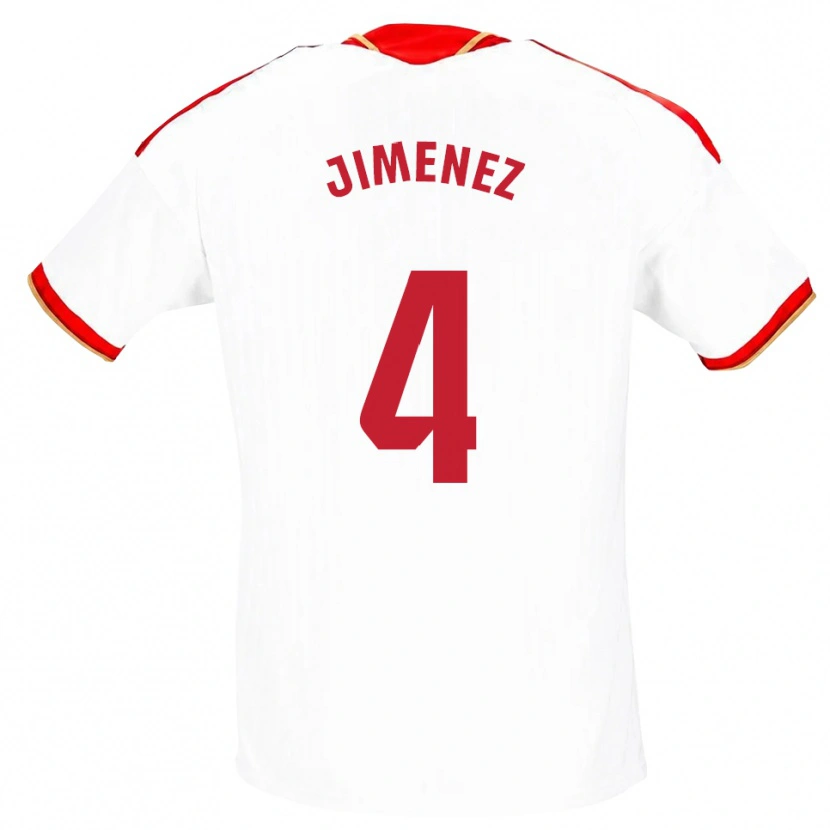 Danxen Criança Camisola Diego Jiménez #4 Branco Vermelho Principal 2026/27 Camisa Brasil