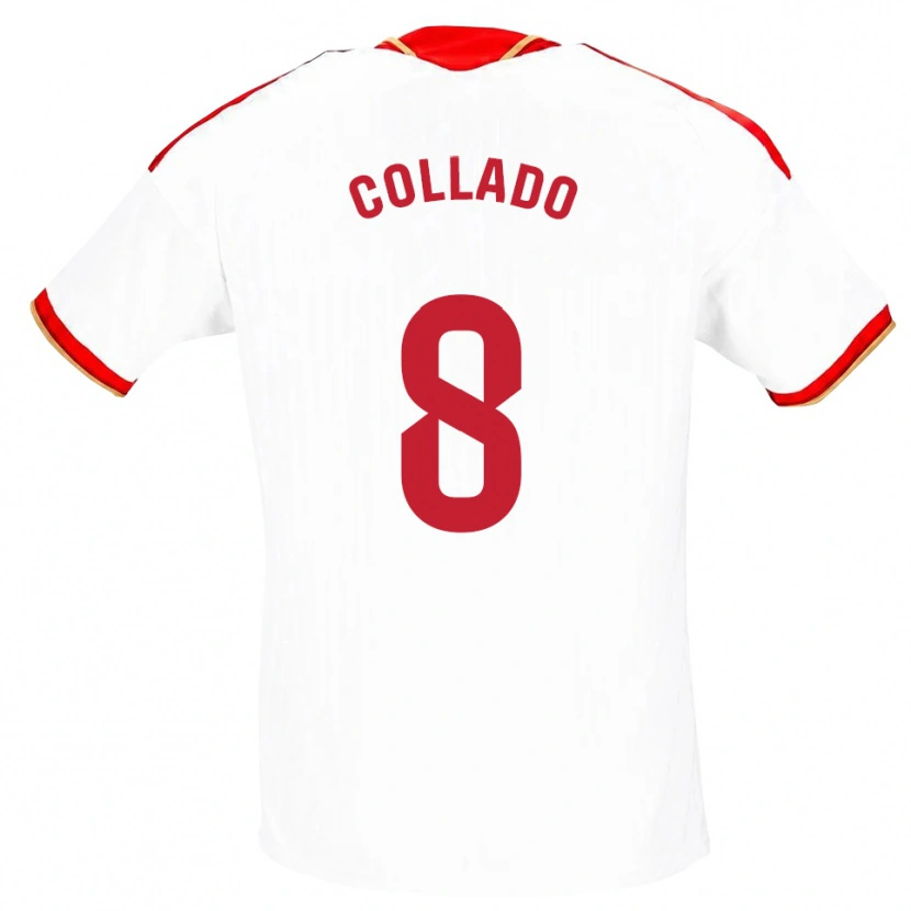 Danxen Criança Camisola Alberto Collado #8 Branco Vermelho Principal 2026/27 Camisa Brasil
